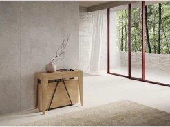 Consola*Ityhome Mesa consola extensível 90x42/302 cm Zima carvalho natural Castanho