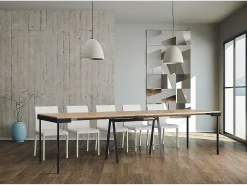 Consola|ITAMOBY Mesa consola extensível 90x40/300 cm Banco Evolution Carvalho Natural quadro Antracite Natural claro