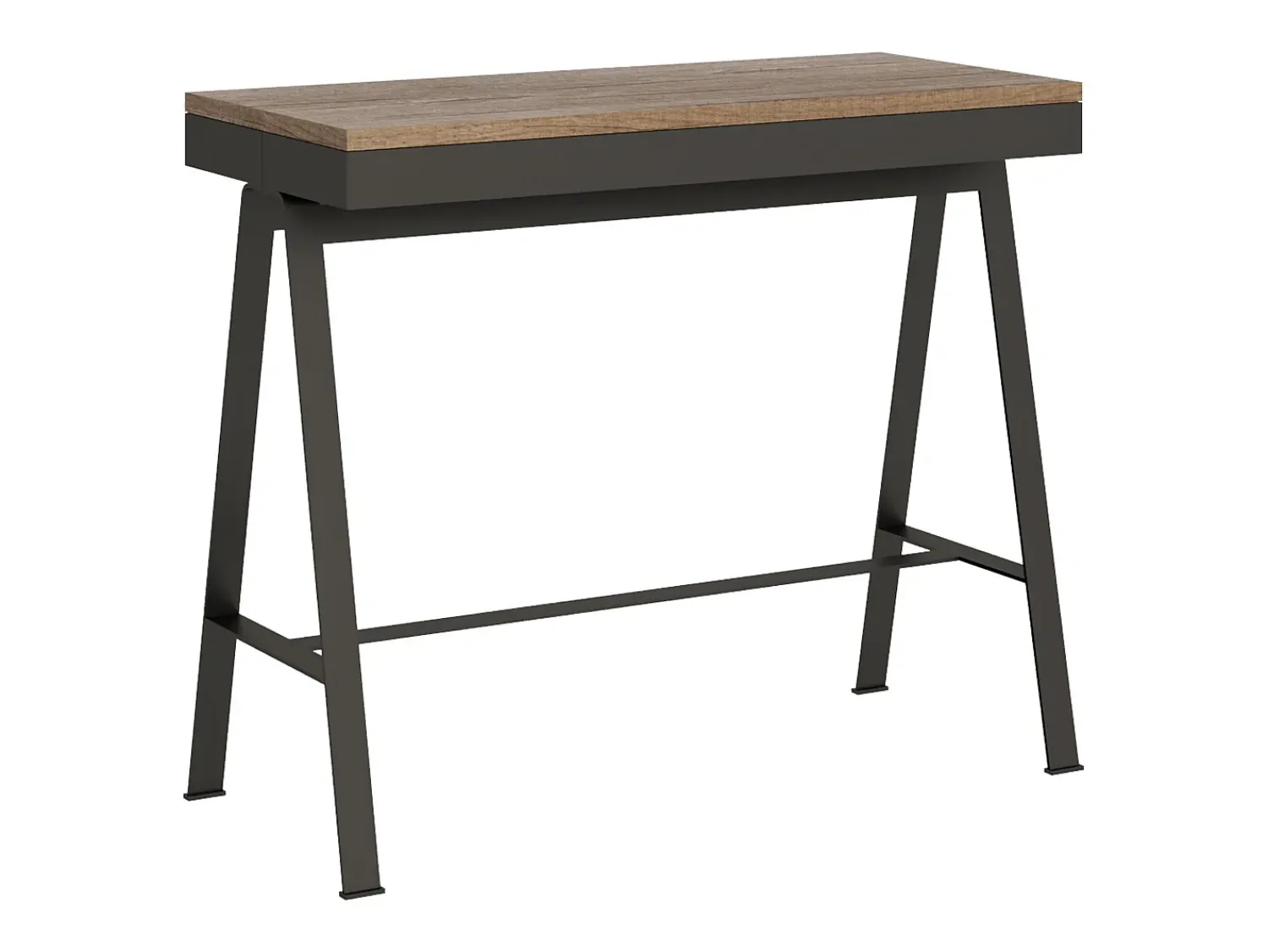 Consola|ITAMOBY Mesa consola extensível 90x40/300 cm Banco Evolution Carvalho Natural quadro Antracite Natural claro