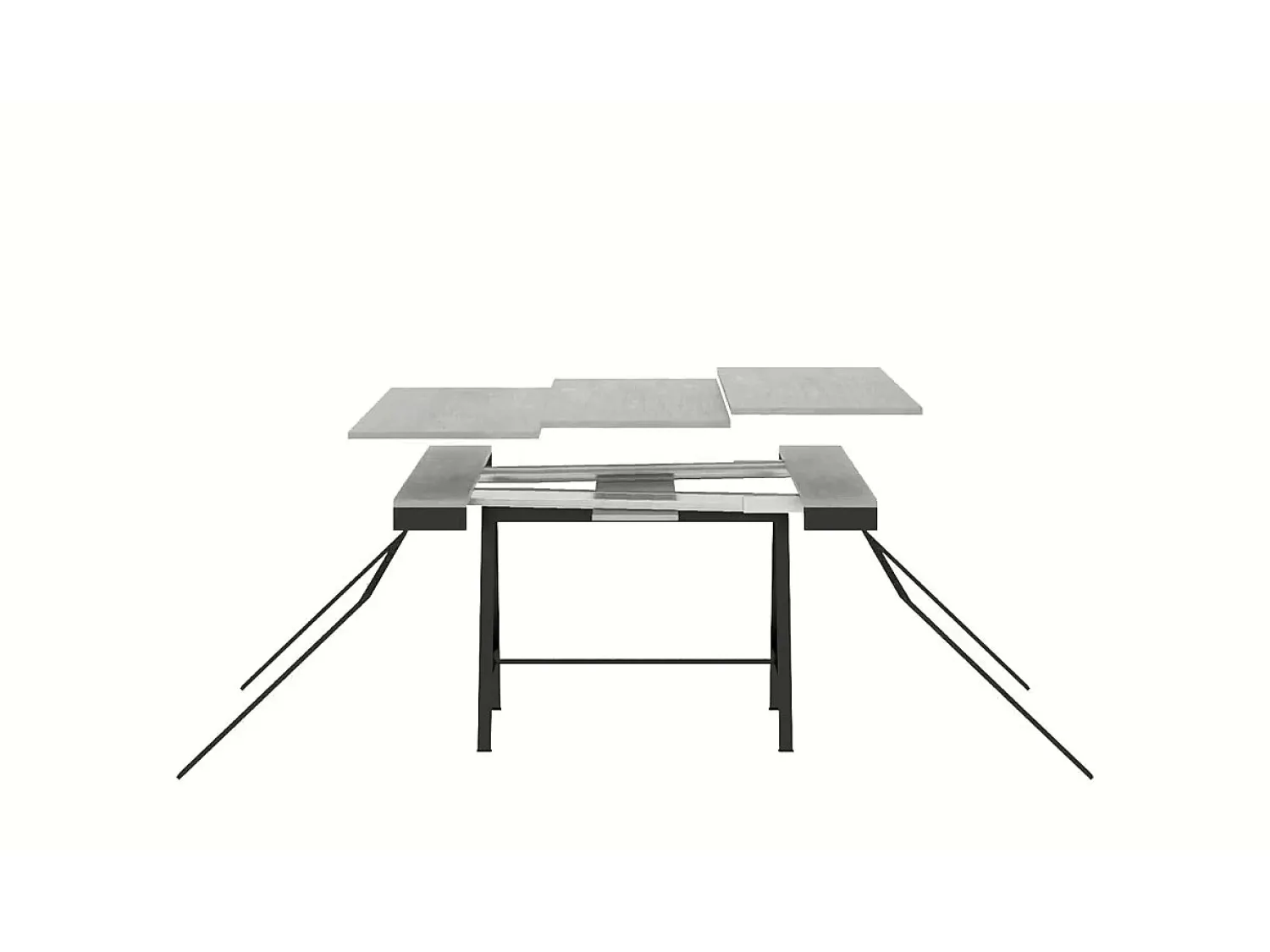 Consola|ITAMOBY Mesa consola extensível 90x40/300 cm Banco Evolution Carvalho Natural quadro Antracite Natural claro