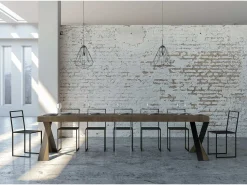 Consola*ITAMOBY Mesa consola extensível 90x40/300 cm Diago Premium Nogueira quadro Antracite Natural escuro