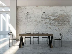Consola*ITAMOBY Mesa consola extensível 90x40/300 cm Diago Premium Nogueira quadro Antracite Natural escuro