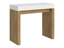 ITAMOBY Mesa consola extensível 90x40/196 cm Roxell Mix Small plano Cinza Branca - estrutura Carvalho Natural^ Consola