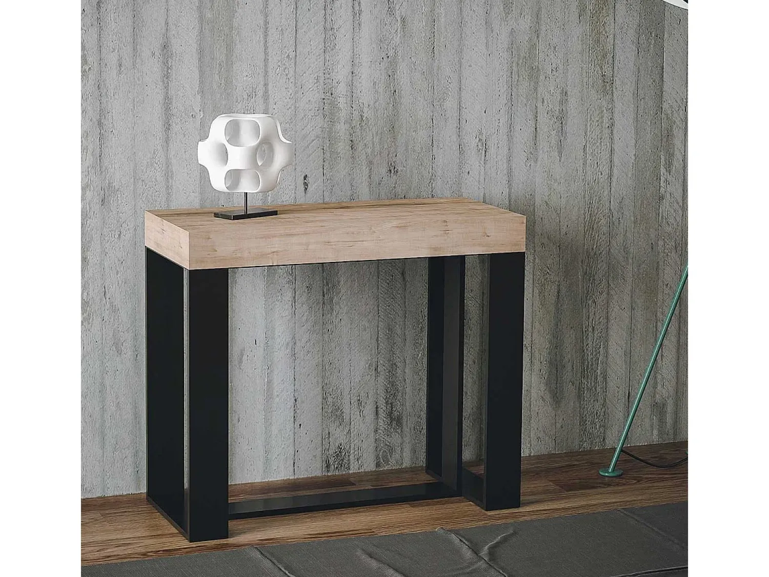 Discount ITAMOBY Mesa consola extensível 90x40/300 cm Futura Carvalho Natural quadro Antracite Natural claro