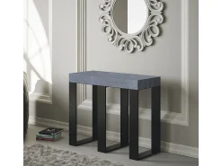 Consola*ITAMOBY Mesa consola extensível 90x40/300 cm Sintesi Cimento quadro Antracite Cinzento