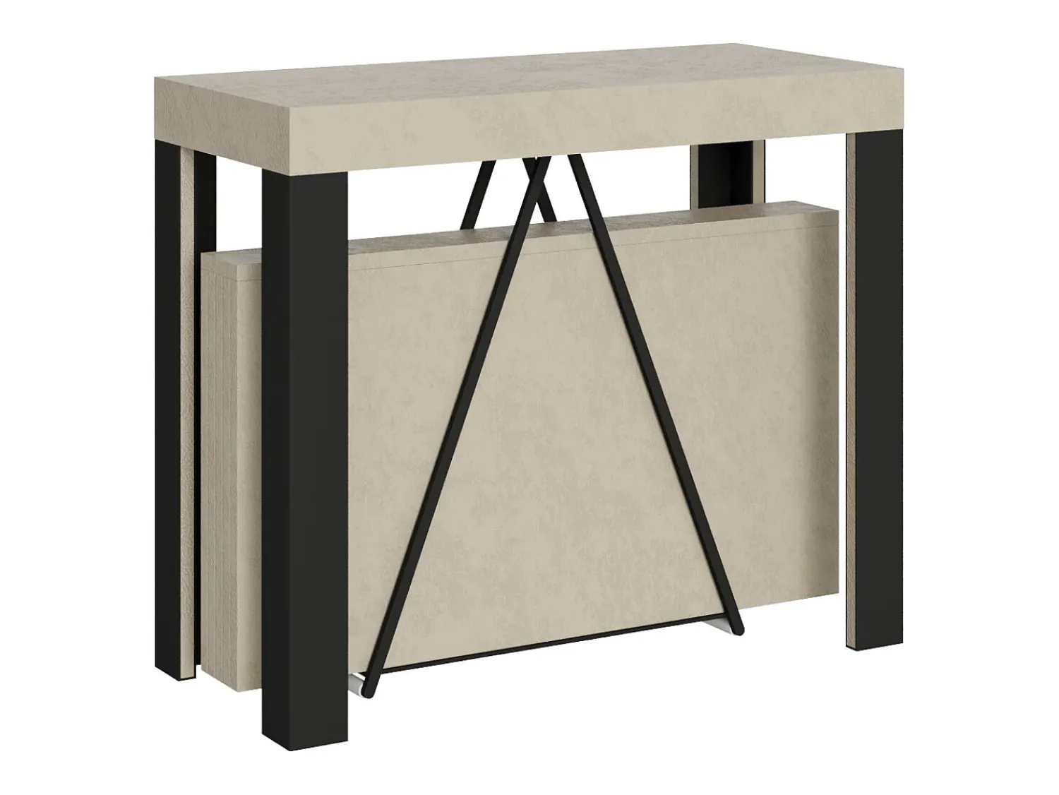 Online Ityhome Mesa consola extensível 90x40/300 cm Tarax caxemira quadro antracite Cinzento