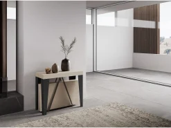 New Ityhome Mesa consola extensível 90x40/196 cm Algo Small caxemira quadro antracite Cinzento