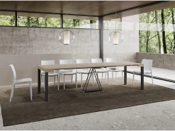 Consola*Ityhome Mesa consola extensível 90x40/300 cm Tiris caxemira quadro antracite Cinzento