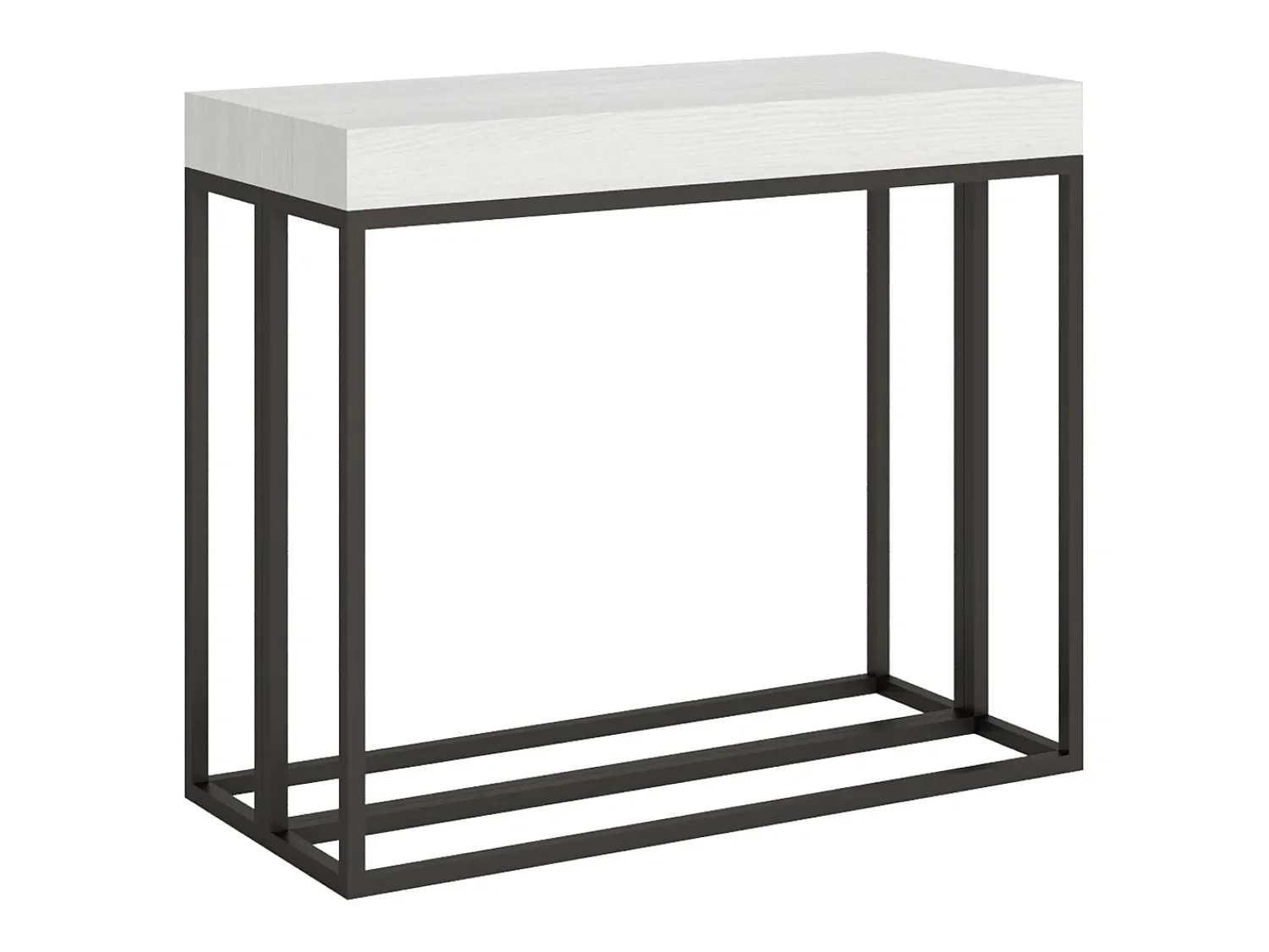 New ITAMOBY Mesa consola extensível 90x40/196 cm Epoca Small Cinza Branca quadro Antracite Branco