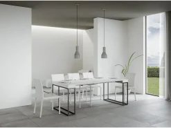 New ITAMOBY Mesa consola extensível 90x40/196 cm Epoca Small Cinza Branca quadro Antracite Branco