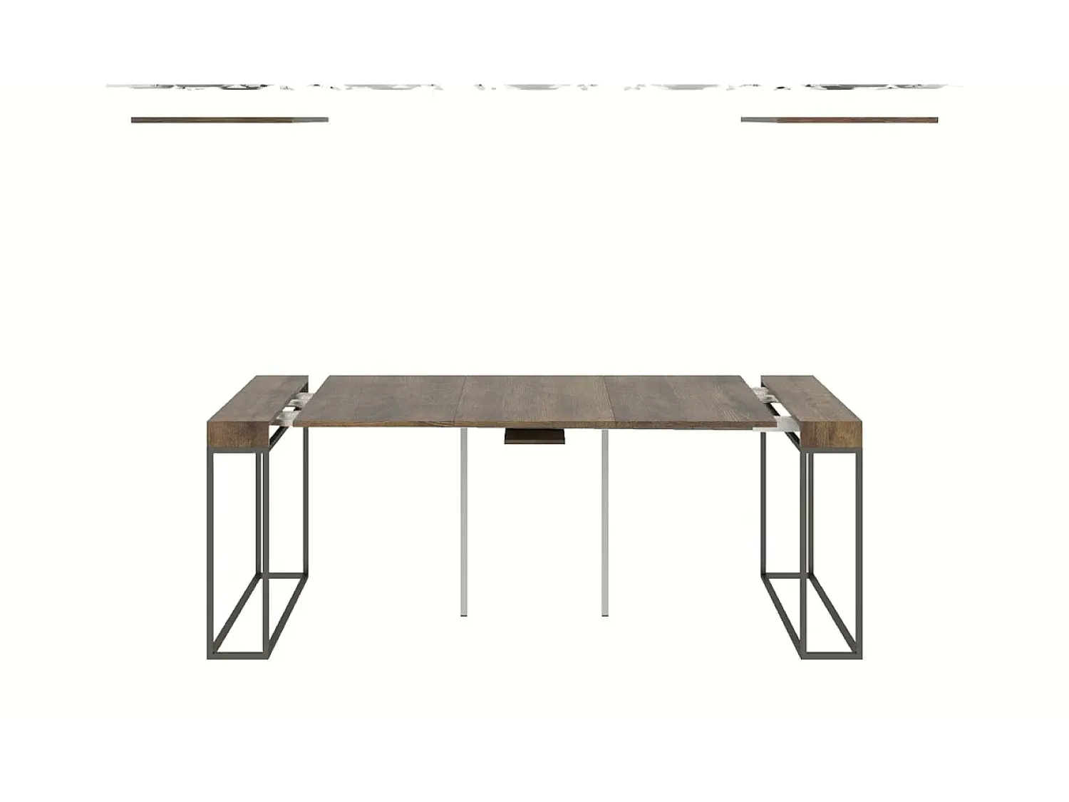 New ITAMOBY Mesa consola extensível 90x40/196 cm Epoca Small Cinza Branca quadro Antracite Branco