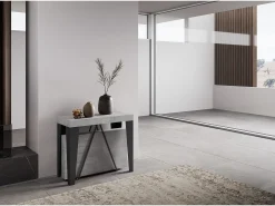 Ityhome Mesa consola extensível 90x40/196 cm Algo Small cimento quadro antracite^ Consola