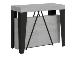 Ityhome Mesa consola extensível 90x40/196 cm Algo Small cimento quadro antracite^ Consola