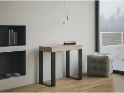 ITAMOBY Mesa consola extensível 90x40/300 cm Tecno Premium Carvalho Natural quadro Antracite^ Consola