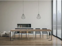 ITAMOBY Mesa consola extensível 90x40/300 cm Tecno Premium Carvalho Natural quadro Antracite^ Consola