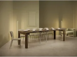 Consola|Ityhome Mesa consola extensível 90x42/302 cm Bora nogueira Castanho