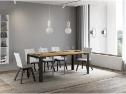 ITAMOBY Mesa consola extensível 90x40/196 cm Linea Evolution Small Carvalho Natural quadro Antracite^ Consola
