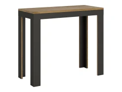 ITAMOBY Mesa consola extensível 90x40/196 cm Linea Evolution Small Carvalho Natural quadro Antracite^ Consola