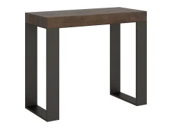 Consola|ITAMOBY Mesa consola extensível 90x40/300 cm Tecno Premium Nogueira quadro Antracite Natural escuro
