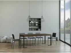 Consola|ITAMOBY Mesa consola extensível 90x40/300 cm Tecno Premium Nogueira quadro Antracite Natural escuro