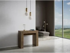 Consola*ITAMOBY Mesa consola extensível 90x42/198 cm Modem Small Nogueira Natural escuro