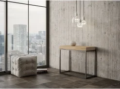 Hot ITAMOBY Mesa consola extensível 90x40/300 cm Nordica Carvalho Natural quadro Antracite Natural claro