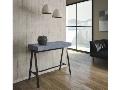 ITAMOBY Mesa consola extensível 90x40/300 cm Banco Cimento quadro Antracite^ Consola