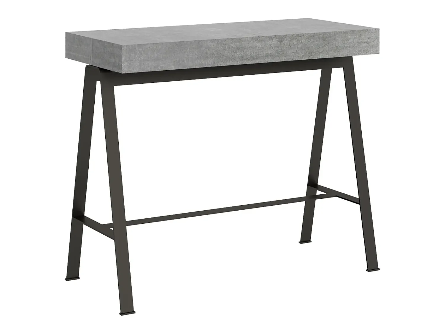 ITAMOBY Mesa consola extensível 90x40/300 cm Banco Cimento quadro Antracite^ Consola