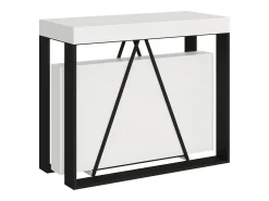 Ityhome Mesa consola extensível 90x40/196 cm Sketa Small cinza branca quadro antracite^ Consola