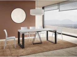 Ityhome Mesa consola extensível 90x40/196 cm Sketa Small cinza branca quadro antracite^ Consola