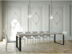 Clearance ITAMOBY Mesa consola extensível 90x40/300 cm Elettra Cachemira quadro Antracite Cinzento