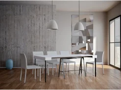 Consola*ITAMOBY Mesa consola extensível 90x40/196 cm Banco Small Cinza Branca quadro Antracite Branco