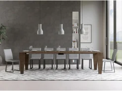 Consola*ITAMOBY Mesa consola extensível 90x40/300 cm Spimbo Nogueira Natural escuro