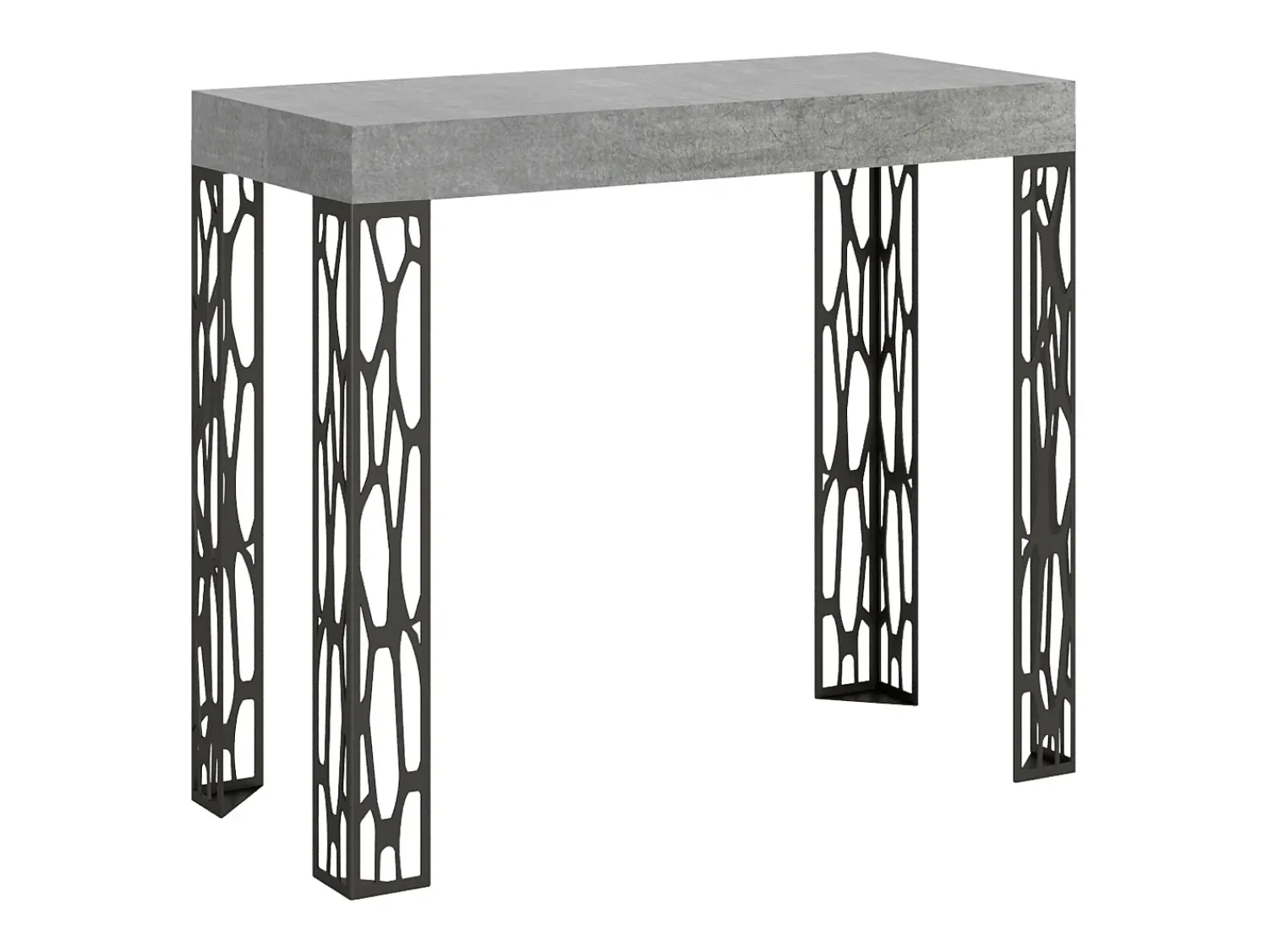 Consola*ITAMOBY Mesa consola extensível 90x40/196 cm Ghibli Small Cimento quadro Antracite Cinzento