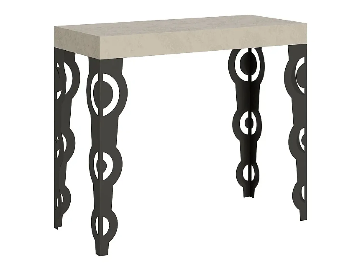 Consola*ITAMOBY Mesa consola extensível 90x40/300 cm Karamay Cachemira quadro Antracite Cinzento