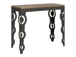 ITAMOBY Mesa consola extensível 90x40/196 cm Karamay Small Evolution Carvalho Natural quadro Antracite^ Consola