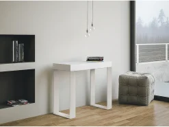 Consola|ITAMOBY Mesa consola extensível 90x40/196 cm Tecno Small Cinza Branca quadro Branco