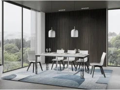 Consola|ITAMOBY Mesa consola extensível 90x40/300 cm Ghibli Evolution Cinza Branca quadro Antracite Branco