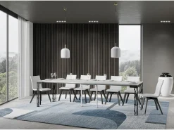 Consola|ITAMOBY Mesa consola extensível 90x40/300 cm Ghibli Evolution Cinza Branca quadro Antracite Branco