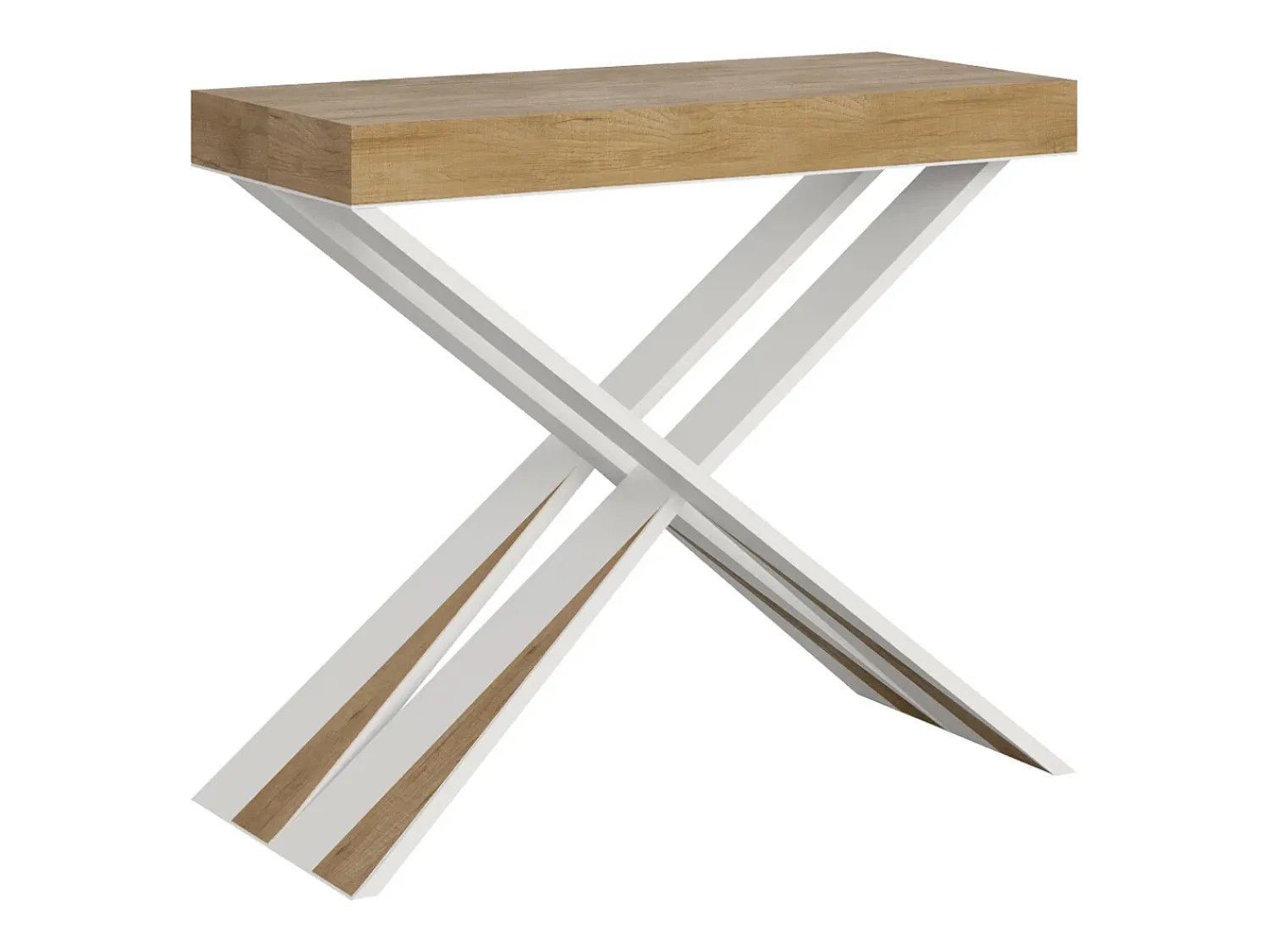 Consola*ITAMOBY Mesa consola extensível 90x40/196 cm Diago Small Carvalho Natural quadro Branco Natural claro