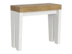 Consola|ITAMOBY Mesa consola extensível 90x40/300 cm Spimbo Mix plano Carvalho Natural - estrutura Cinza Branca Natural claro / Branco