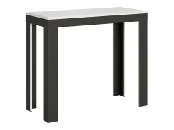 Consola|ITAMOBY Mesa consola extensível 90x40/196 cm Linea Evolution Small Cinza Branca quadro Antracite Branco