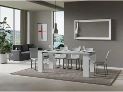ITAMOBY Mesa consola extensível 90x40/196 cm Roxell Mix Small plano Cimento - estrutura Cinza Branca^ Consola