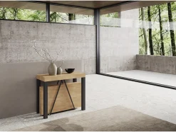 Best Ityhome Mesa consola extensível 90x40/196 cm Tiris Small carvalho natural quadro antracite Castanho