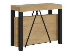 Best Ityhome Mesa consola extensível 90x40/196 cm Tiris Small carvalho natural quadro antracite Castanho