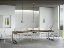 Consola|ITAMOBY Mesa consola extensível 90x40/300 cm Epoca Nogueira quadro Antracite Natural escuro