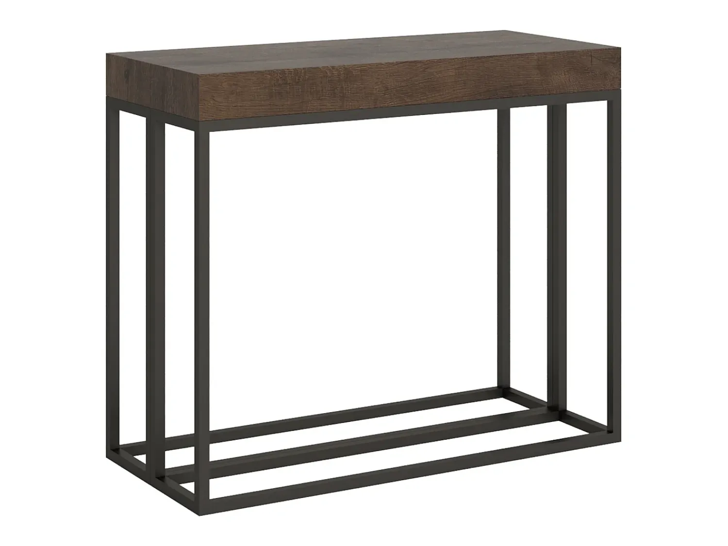 Consola|ITAMOBY Mesa consola extensível 90x40/300 cm Epoca Nogueira quadro Antracite Natural escuro