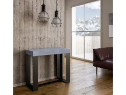 Consola*ITAMOBY Mesa consola extensível 90x40/300 cm Futura Cimento quadro Antracite Cinzento