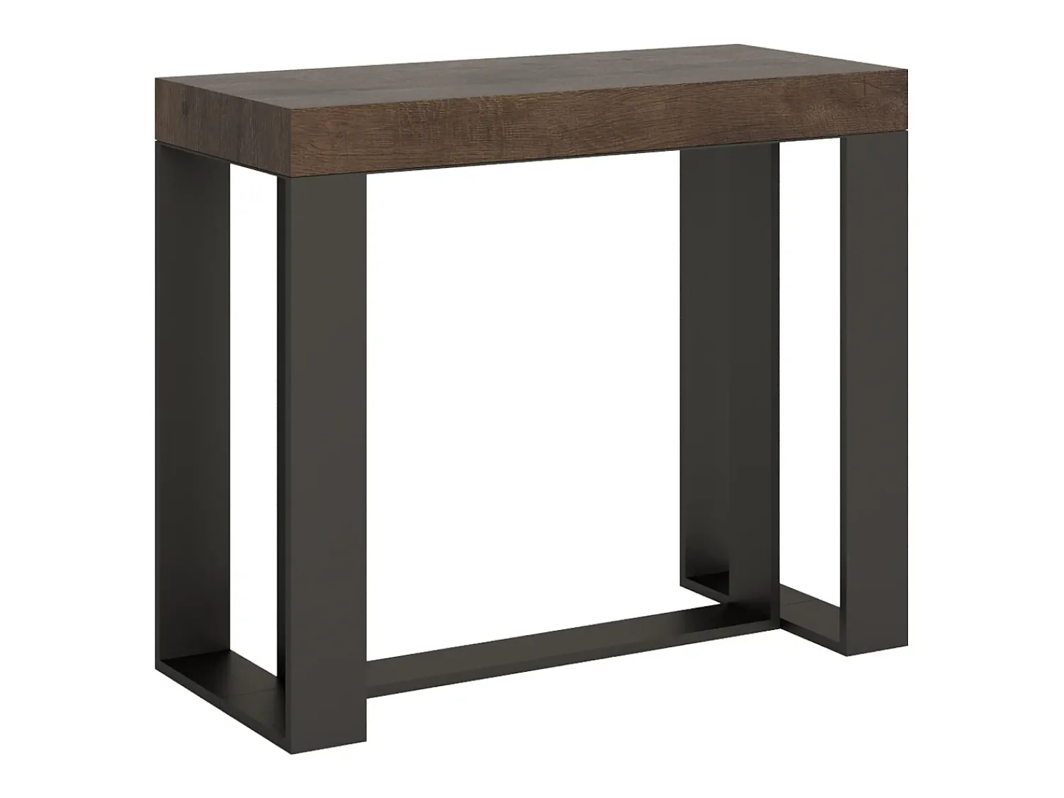 Consola|ITAMOBY Mesa consola extensível 90x40/196 cm Futura Small Nogueira quadro Antracite Natural escuro