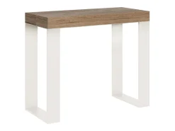 ITAMOBY Mesa consola extensível 90x40/196 cm Tecno Small Carvalho Natural quadro Branco^ Consola